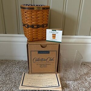 Longaberger J.W. Collectors Club miniature waste basket 1997 edition